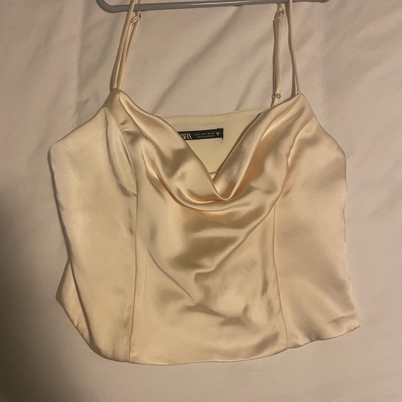 Satin Effect Cropped Top - Picture 2 of 2